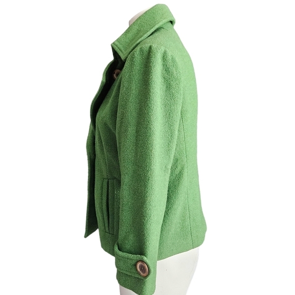 CAbi Double-breasted Wool Blend Jacket Clover Green Peacoat Crop Sz 4 - Picture 4 of 14